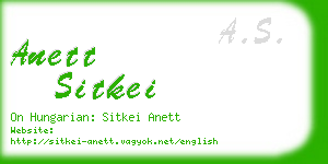anett sitkei business card